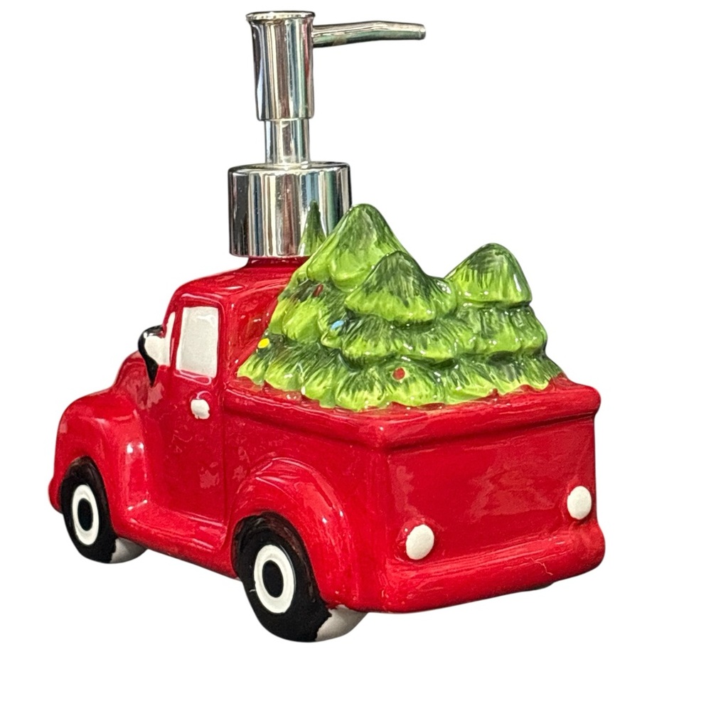 Robert Stanley Red Truck Christmas Ceramic Soap Dispenser - Picture 3 of 4